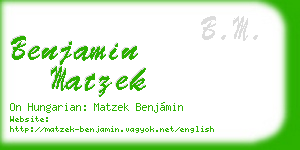 benjamin matzek business card